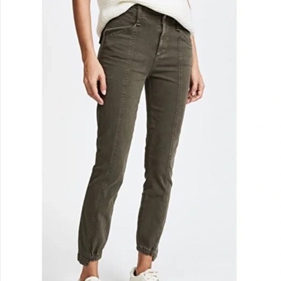 McGuire Denim Center Seam Straight Leg Pant in Army Green Womens 28x26 - Picture 1 of 11